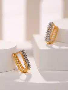 PRITA BY PRIYAASI Gold-Plated Contemporary Hoop Earrings