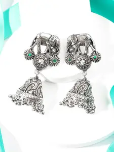 Priyaasi Silver-Plated Contemporary Jhumkas