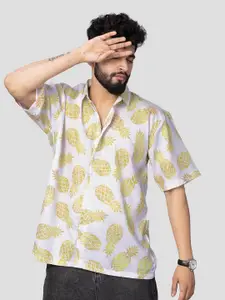 BROWN BROTHERS Relaxed Conversational Printed Spread Collar Casual Shirt