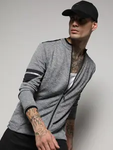 Campus Sutra Men Grey Windcheater Sporty Jacket