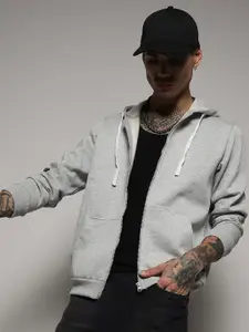 Campus Sutra Hooded Kangaroo Pocket Cotton Sweatshirt