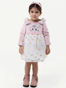 One Friday Infants Self Design Bow Detailing A-Line Dress