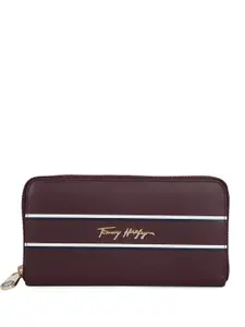 Tommy Hilfiger Women Striped Leather Zip Around Wallet