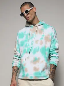 Campus Sutra Tie & Dye Dyed Hooded Cotton Pullover