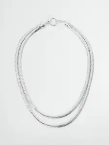 MANGO Silver-Toned Layered Necklace