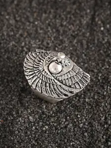 VIRAASI Men Oxidized Eagle Design Finger Ring