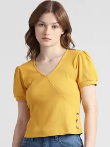 ONLY Puff Sleeves V-Neck T-shirt
