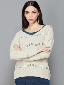 CODE by Lifestyle Self Design Round Neck Cotton Pullover Sweatshirt