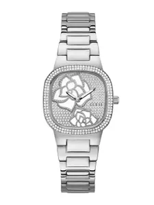 GUESS Women Embellished Dial & Stainless Steel Bracelet Style Analogue Watch GW0544L1