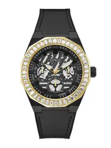 GUESS Men Skeleton Dial & Leather Straps Analogue Watch GW0567G1