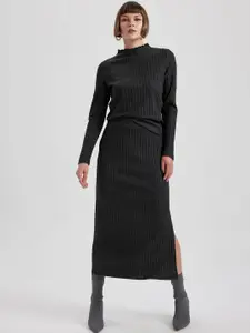 DeFacto Self Design A Line Side Slit Skirt