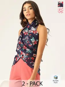 DressBerry Women Pack Of 2 Floral Printed Scarfs