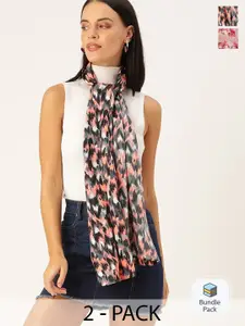 DressBerry Women Pack Of 2 Printed Scarfs