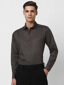 V Dot Printed Slim Fit Cotton Classic Formal Shirt