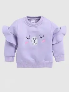 Moms Love Girls Embroidered Fleece Sweatshirt