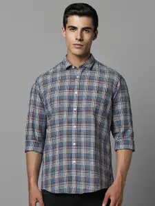 Louis Philippe Jeans Tartan Checked Slim Fit Opaque Cotton Casual Shirt