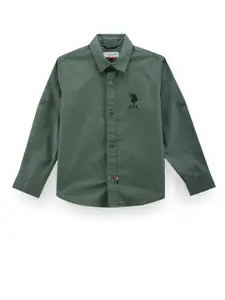 U.S. Polo Assn. Kids Boys Classic Brand Embroidered Long Sleeves Cotton Casual Shirt