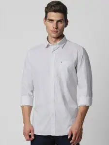 Van Heusen Sport Slim Fit Typography Printed Pure Cotton Casual Shirt