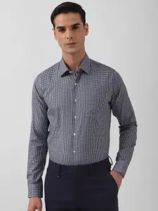 Van Heusen Slim Fit Grid Tattersall Checked Pure Cotton Formal Shirt