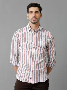 Double Two Slim Fit Striped Cotton Casual Shirt
