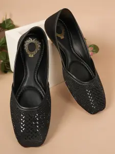 Style Shoes Ethnic Embellished Square Toe Mojaris