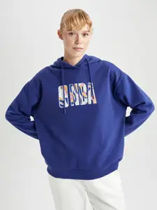 DeFacto Typography NBA Printed Hooded Pullover Sweatshirt