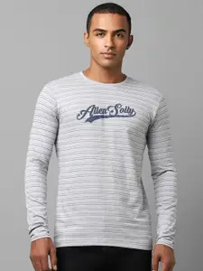 Allen Solly Striped Pure Cotton Slim Fit T-shirt