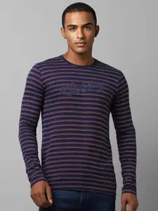 Allen Solly Striped Pure Cotton Slim Fit T-shirt