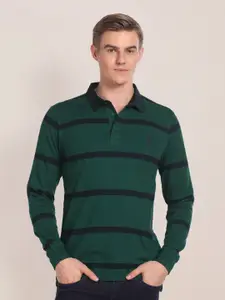 U.S. Polo Assn. Striped Polo Collar Pure Cotton T-shirt