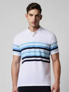 Van Heusen Striped Polo Collar T-shirt