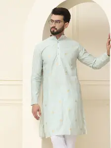 SOJANYA Geometric Woven Design Cotton Silk Straight Kurta