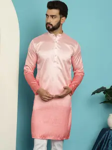 SOJANYA Mandarin Collar Ombre Silk Cotton Jacquard Kurta