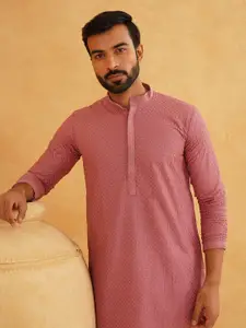 SOJANYA Geometric Embroiderd Cotton Straight Kurta