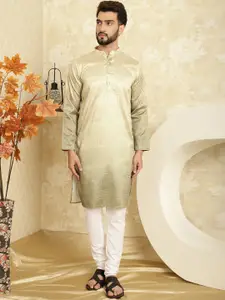 SOJANYA Woven Design Band Collar Straight Kurta With Pyjama