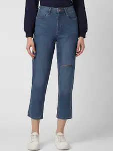 Van Heusen Woman Mid-Rise Slash Knee Stretchable Cropped Jeans