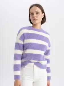DeFacto Striped Round Neck Acrylic Pullover