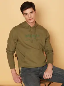 Wrangler Brand Logo Printed Hooded Cotton Sweatshirt