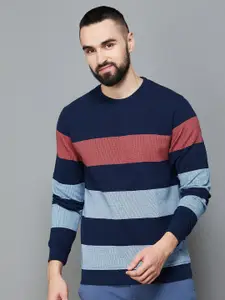 CODE by Lifestyle Colourblocked Round Neck Cotton Pullover Sweatshirt