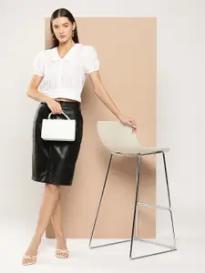 Chemistry Floral Embroidered Peter Pan Collar Schiffli Pure Cotton Casual Shirt