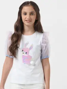 Vero Moda Girls Printed Pure Cotton T-shirt
