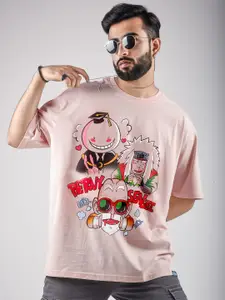 COMICSENSE Pervy Sensei Anime Printed Cotton Oversized Tshirt