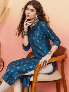 Sangria Ethnic Motif-Printed A-Line Kurta