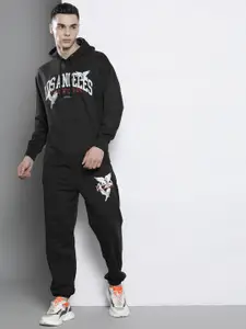 boohooMAN Typography Detailed Hooded Oversized Tracksuits