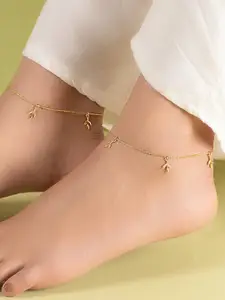 Zavya Pack Of 2 Gold-Plated 925 Pure Sterling Silver Anklets