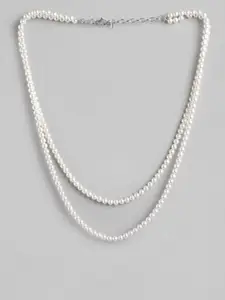 Zavya 925 Sterling Silver Rhodium-Plated Layered Necklace