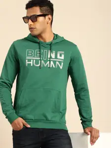 Being Human Brand Logo Printed Hooded Pure Cotton Sweatshirt