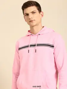 Being Human Striped Pure Cotton Hooded Sweatshirt