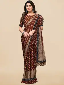 MIRCHI FASHION Abstract Printed Sequinned Saree