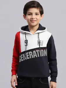 Monte Carlo Boys Typography Printed Hooded Pullover