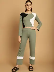TAG 7 Colourblocked Top With Trousers